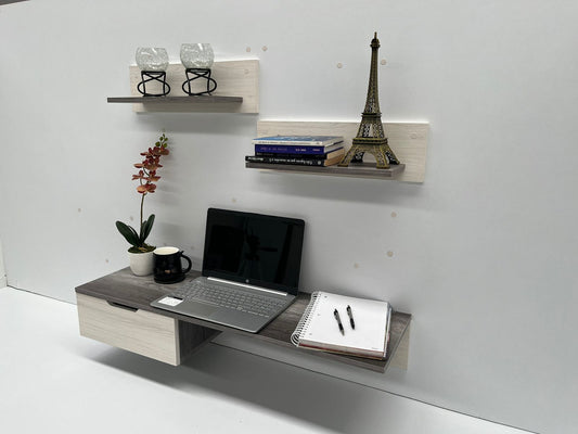 Escritorio Flotante + 2 Repisas – Modelo BREED