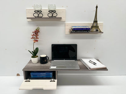 Escritorio Flotante + 2 Repisas – Modelo BREED