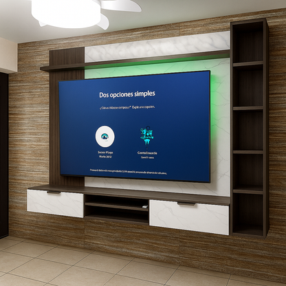 Panel para TV - Modelo Shaped PRO (librero/Luz)