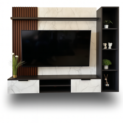 Panel para TV - Modelo Shaped PRO (librero/Luz)